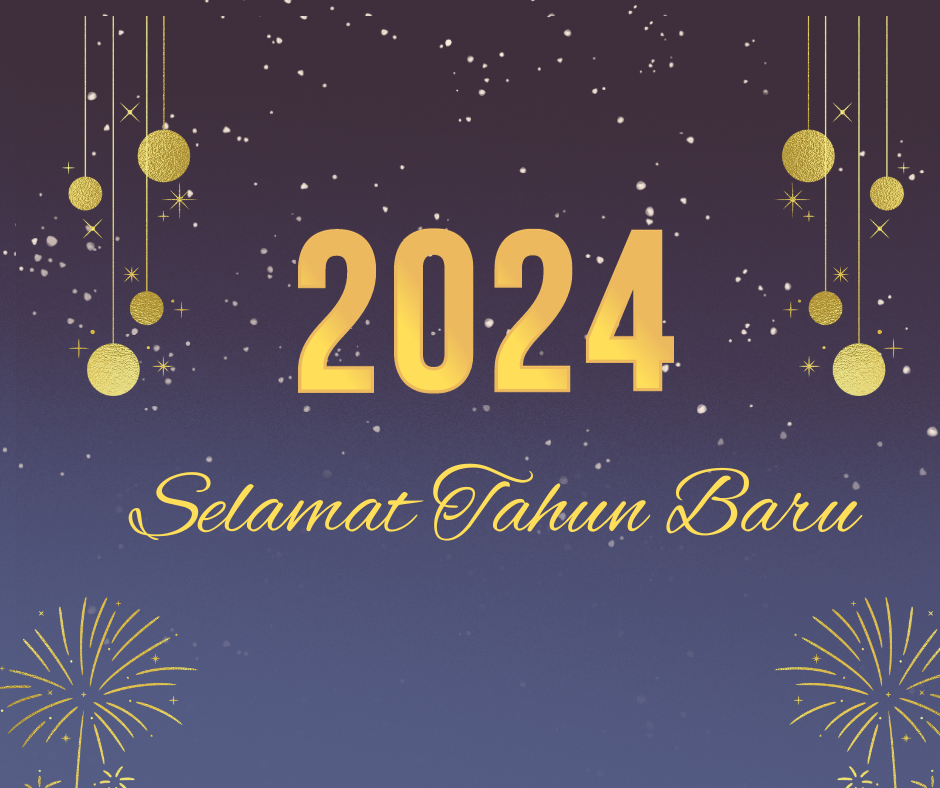 Blue Gold Illustration Happy New Year Facebook Post